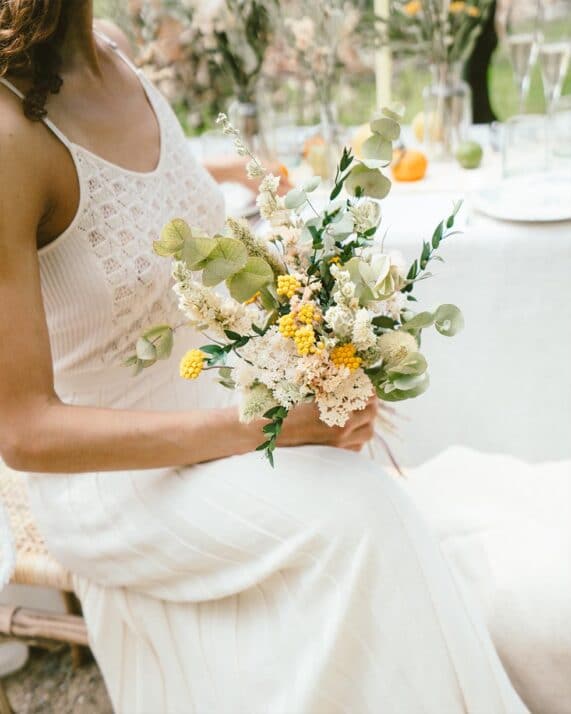 Bouquet de mariée fleurs séchées