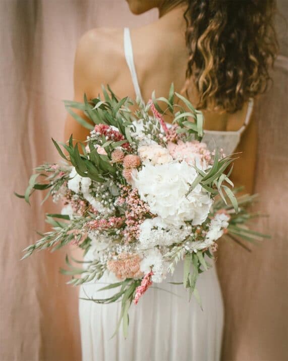 Bouquet de mariée fleurs séchées Rosa