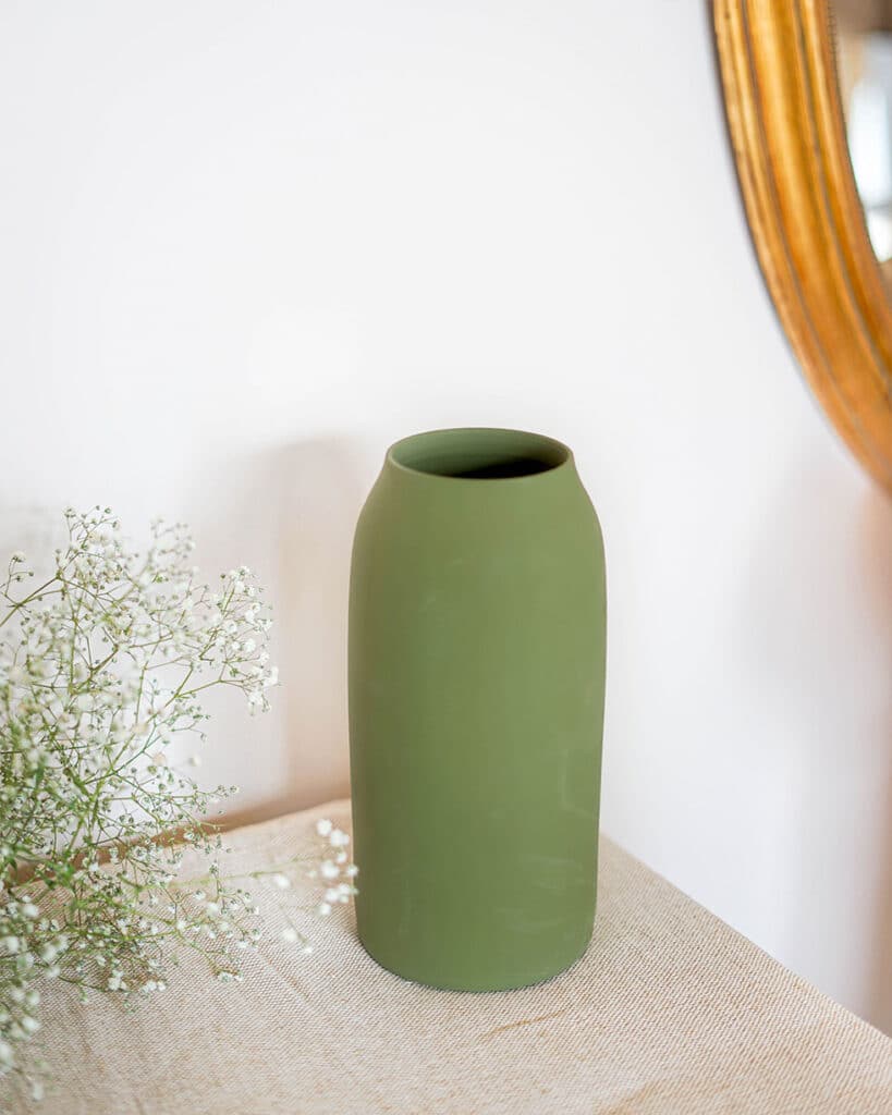 Vase céramique kaki
