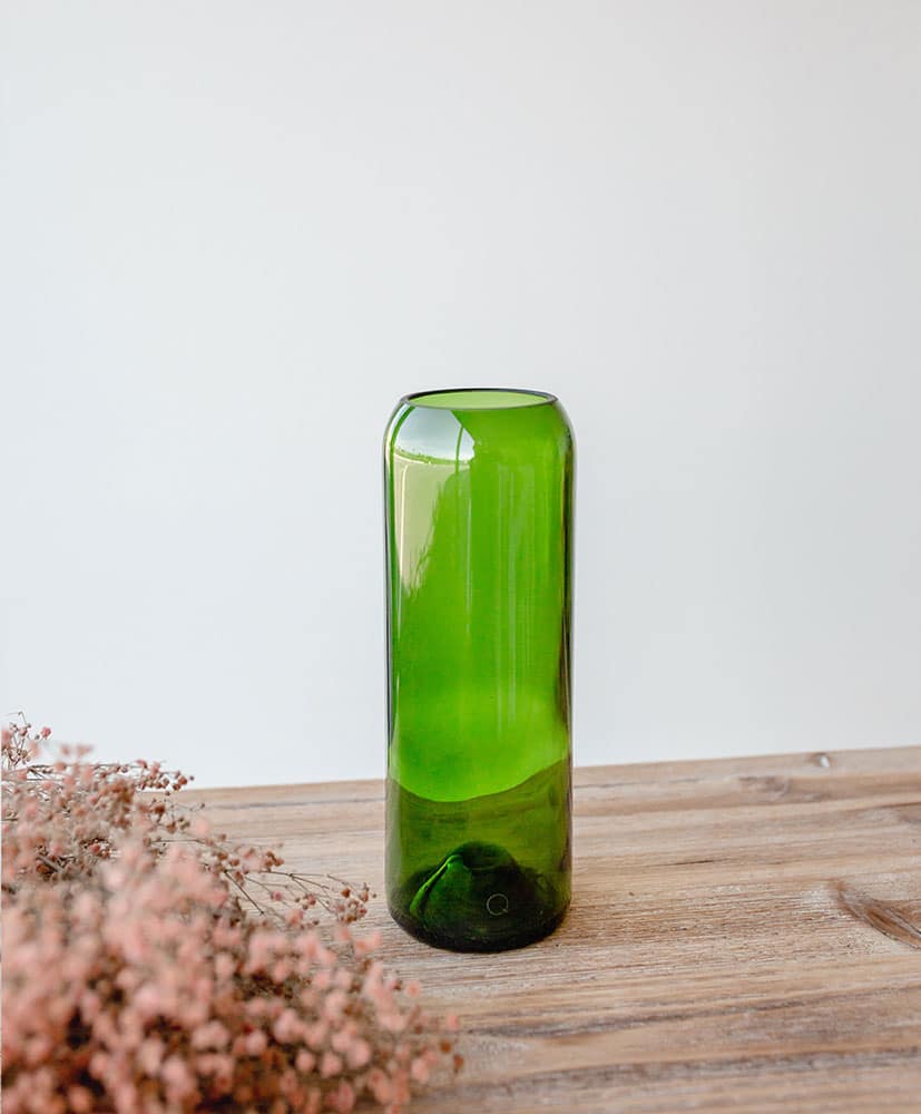 Vase Q de bouteille vert